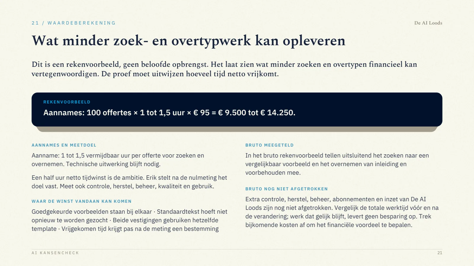 Pagina 22, Waardeberekening